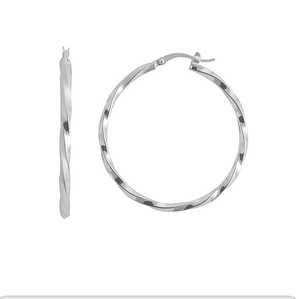 Sterling Silver Twisted Hoops